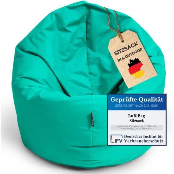 Das Bild zeigt das Produktbild 1 zum BuBiBag 2-in-1 Sitzsack Türkis