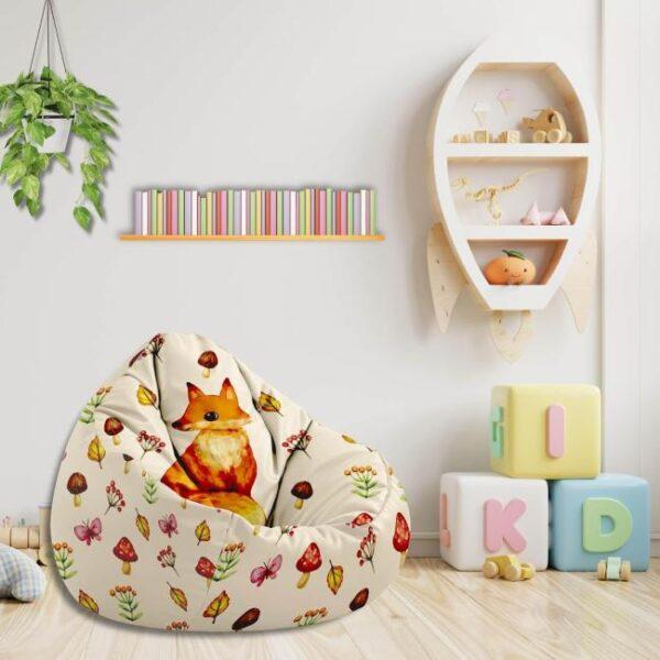 Das Bild zeigt das Produktbild 2 zum DreamRoots Sitzsack Little Fox