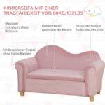 Das Bild zeigt das Produktbild 3 zum HOMCOM Kindersofa Rosa