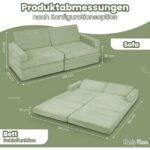 Das Bild zeigt das Produktbild 3 zum KiddyMoon Kindersofa Grün