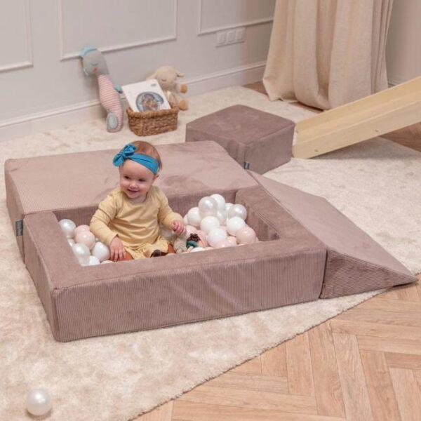 Das Bild zeigt das Produktbild 3 zum KiddyMoon Kindersofa Modular Dunkelbeige