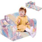 Das Bild zeigt das Produktbild 1 zum Kidirect Kindersofa Regenbogen Einhorn
