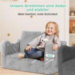 Das Bild zeigt das Produktbild 3 zum Kidirect Kindersofa Sternenflug Grau