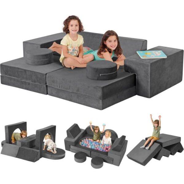 Das Bild zeigt das Produktbild 1 zum Kidirect Spielsofa Grau