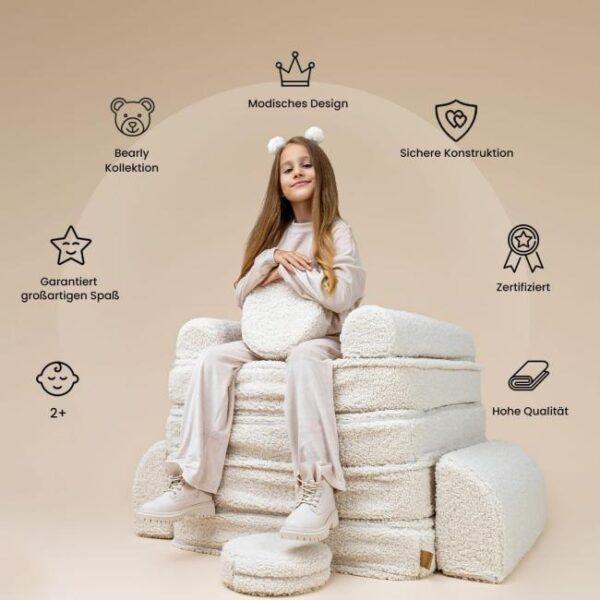 Das Bild zeigt das Produktbild 3 zum MEOWBABY Kindersofa Bearly Weiß