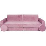 Das Bild zeigt das Produktbild 1 zum MEOWBABY Kindersofa Samt Rosa