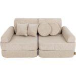 Das Bild zeigt das Produktbild 1 zum MEOWBABY Kindersofa Slimcord Ecru