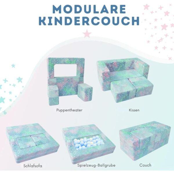Das Bild zeigt das Produktbild 3 zum MeMoreCool Kindersofa Farbige Sterne
