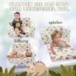 Das Bild zeigt das Produktbild 3 zum MeMoreCool Klappbare Kindercouch Dinosaurier