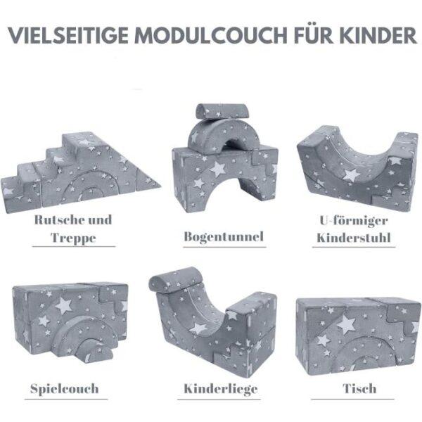 Das Bild zeigt das Produktbild 2 zum MeMoreCool Spielsofa Stern Grau