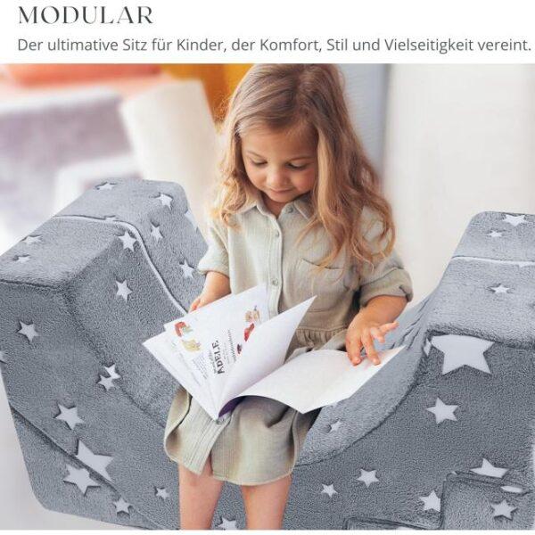Das Bild zeigt das Produktbild 3 zum MeMoreCool Spielsofa Stern Grau