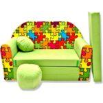 Das Bild zeigt das Produktbild 1 zum millybo Kindersofa Puzzle Grün
